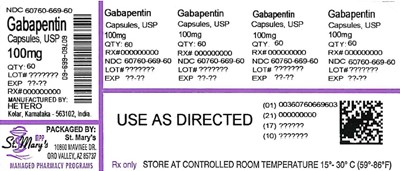 60760-669 (Gabapentin 100mg 60760 669 90)